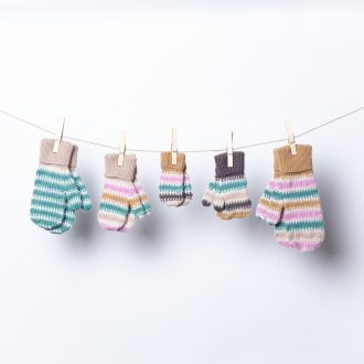 Handgjord lyx - Barnvanten Akvarell